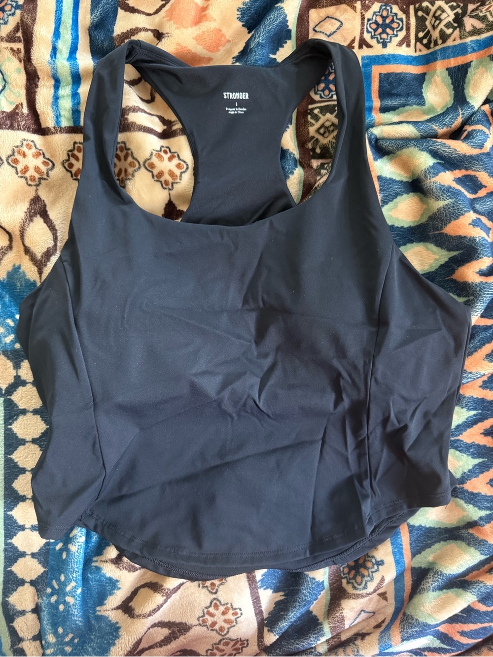 STRONGER Black Racerback Tank Top